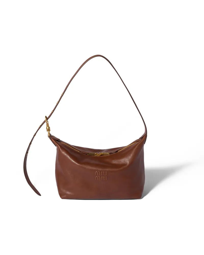 Miu Miu Spirit Tasche Aus Nappaleder, Damen, Palisander Palisander
