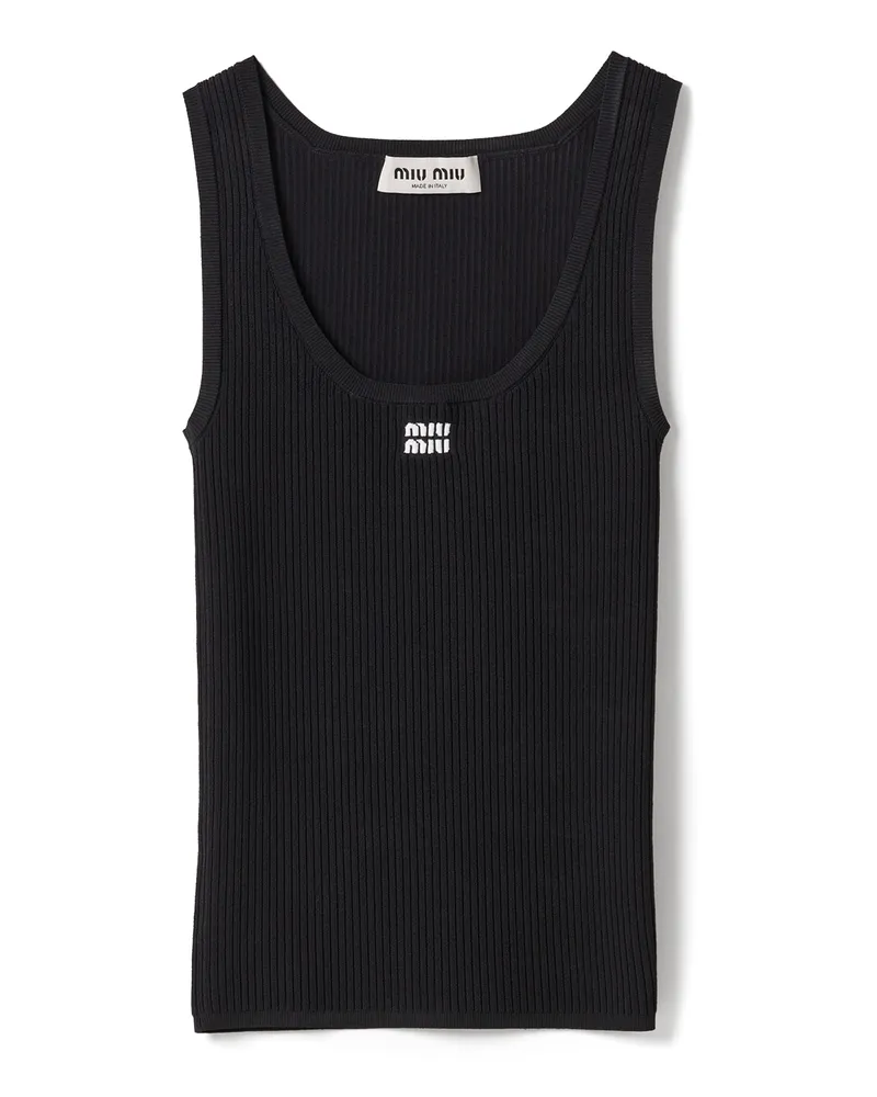 Miu Miu Tanktop Aus Viskose, Damen, Schwarz, Größe Schwarz