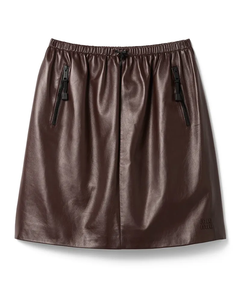 Miu Miu Rock Aus Nappaleder, Damen, Sienna, Größe Sienna
