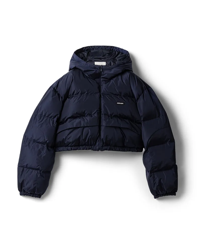 Miu Miu Kurze Daunenjacke Aus Funktionsgewebe, Damen, Kobaltblau, Größe Kobaltblau