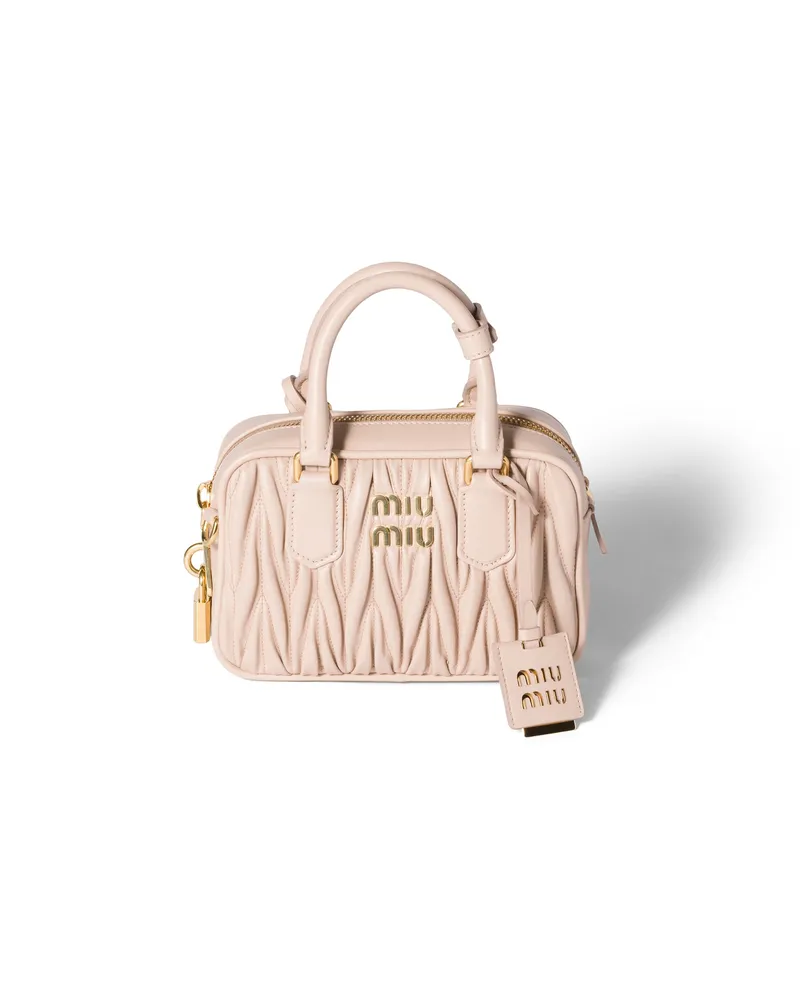 Miu Miu Arcadie Tasche Aus Matelassé-nappaleder, Damen, Puderrosa Puderrosa