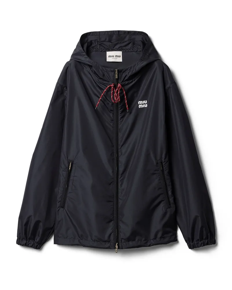 Miu Miu Blousonjacke Aus Funktionsgewebe, Damen, Blau, Größe Blau