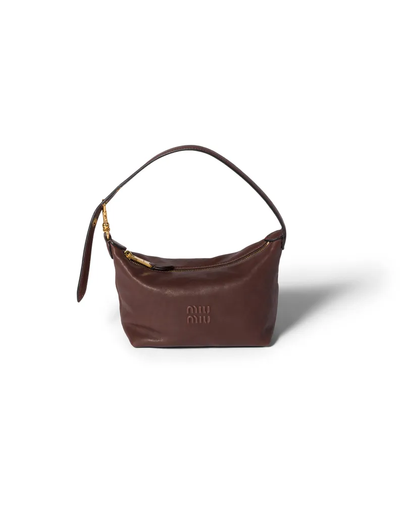 Miu Miu Pouch Aus Nappa-leder, Damen, Bruyère-holz Bruyère-holz