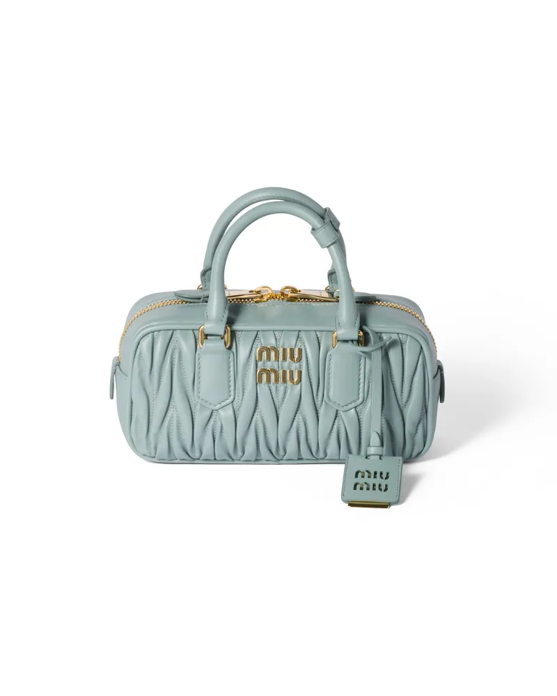Miu Miu Arcadie Tasche Aus Matelassé-nappaleder, Damen, Puderblau Puderblau
