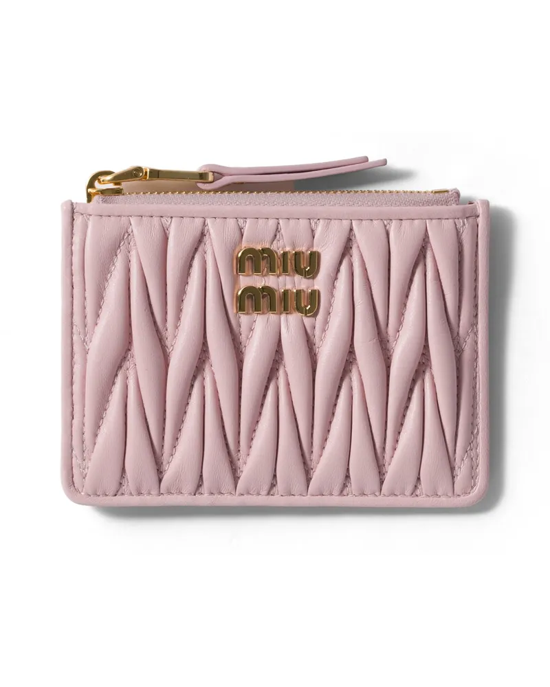 Miu Miu Kartenetui Aus Matelassé-nappaleder, Damen, Alabasterrosa Alabasterrosa