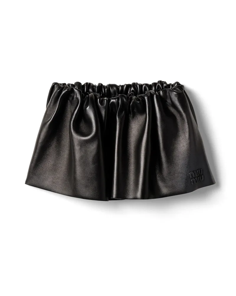 Miu Miu Minirock Aus Plongé-nappa-leder, Damen, Schwarz, Größe Schwarz