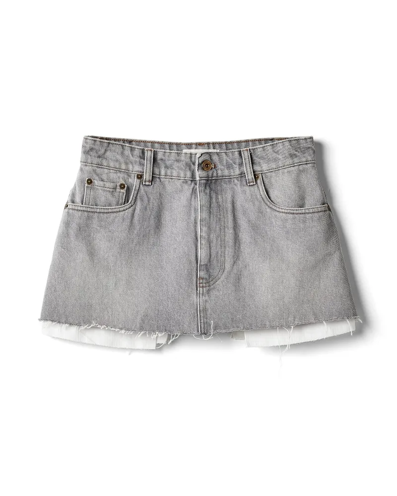 Miu Miu Minirock Aus Denim, Damen, Grau, Größe Grau