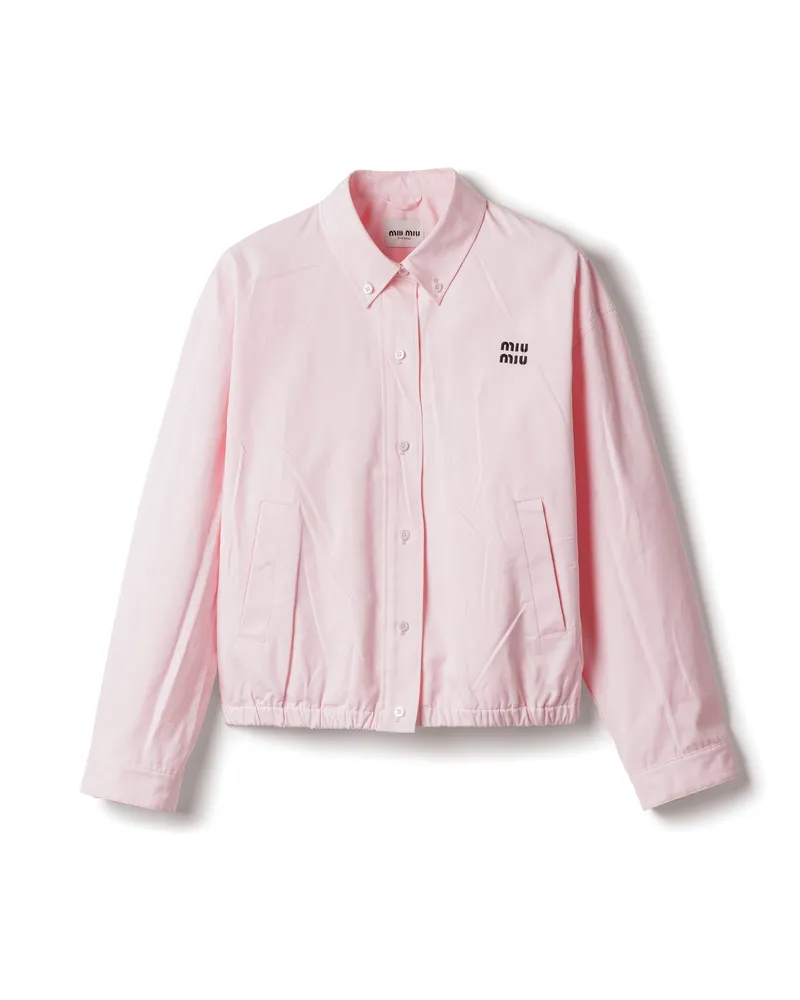 Miu Miu Blousonjacke Aus Popeline, Damen, Alabasterrosa, Größe Alabasterrosa