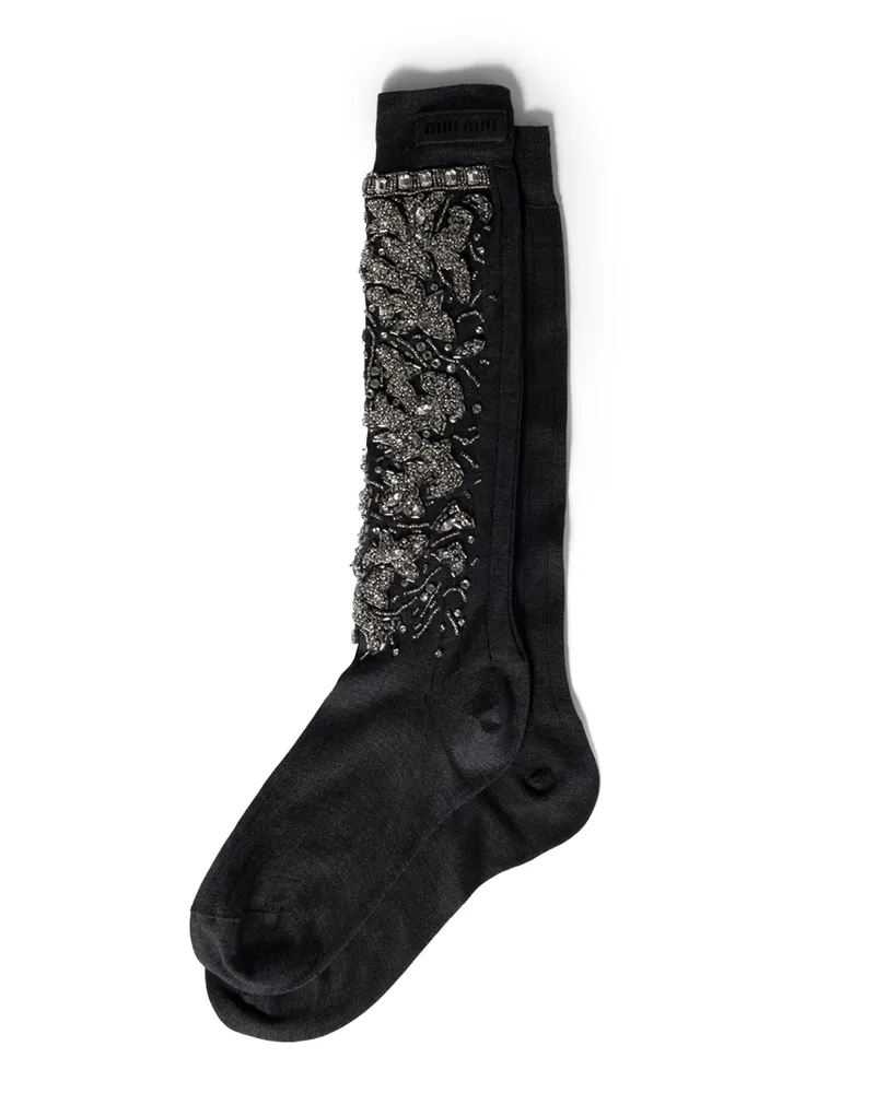 Miu Miu Socken Aus Seide, Damen, Grau, Größe Grau