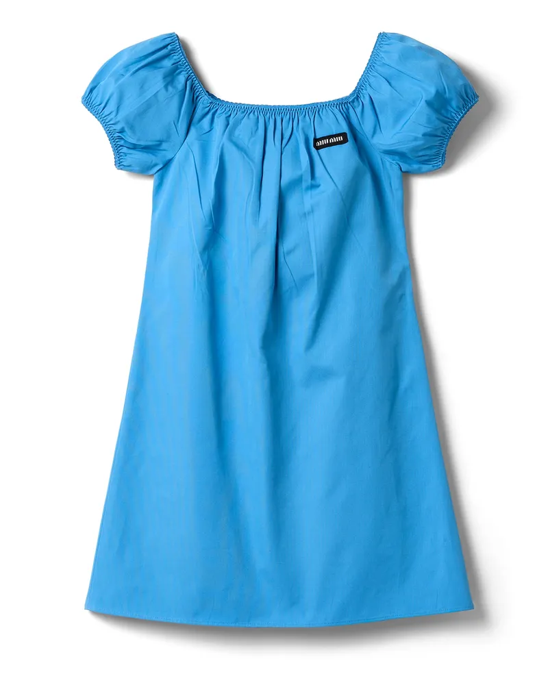 Miu Miu Minikleid Aus Popeline, Damen, Saphirblau, Größe Saphirblau