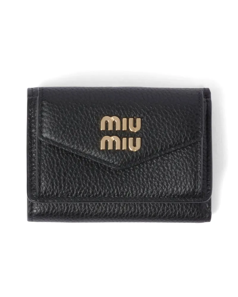 Miu Miu Kleine Geldbörse Aus Leder, Damen, Schwarz Schwarz