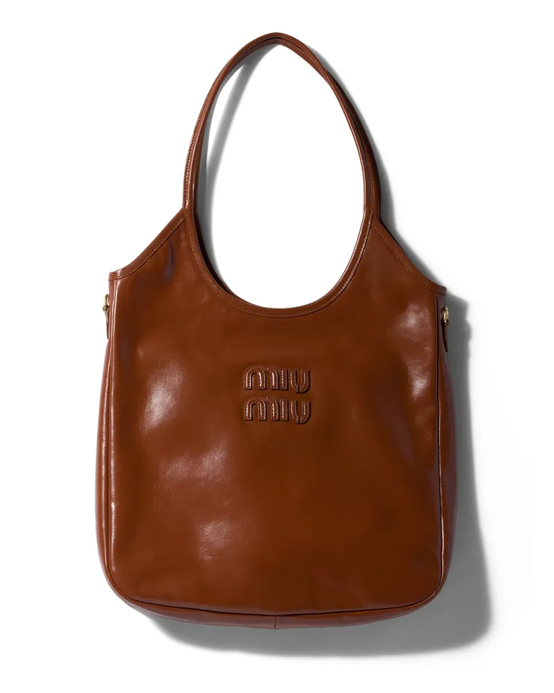 Miu Miu Ivy Tasche Aus Leder, Damen, Palisander Palisander