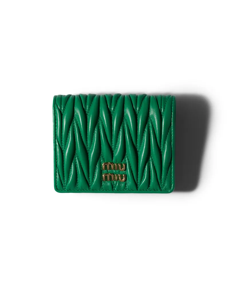 Miu Miu Kleine Geldbörse Aus Matelassé-nappaleder, Damen, Mango Mango