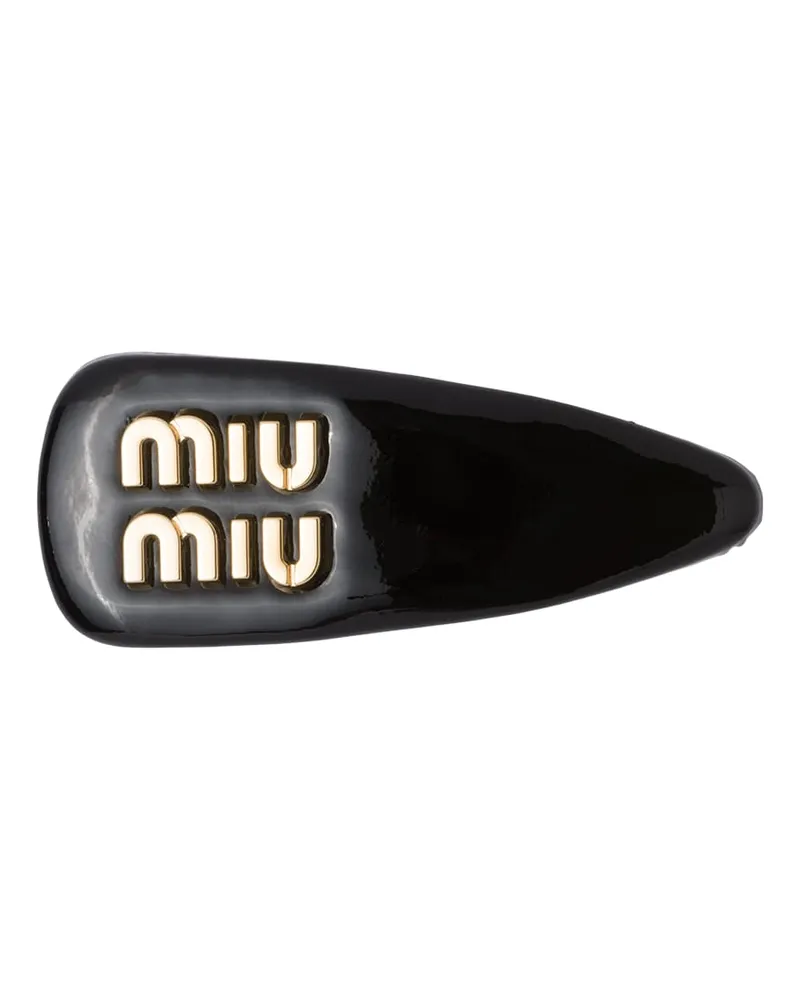 Miu Miu Haarspange Aus Lackleder, Damen, Schwarz Schwarz