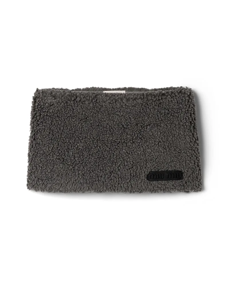 Miu Miu Minirock Aus Fleece, Damen, Schiefergrau, Größe Schiefergrau