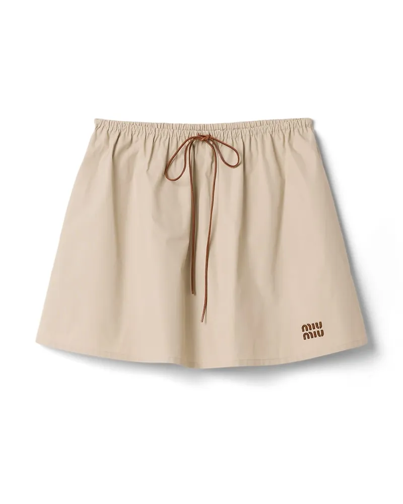 Miu Miu Rock Aus Panama-baumwolle, Damen, Kalkstein, Größe Kalkstein