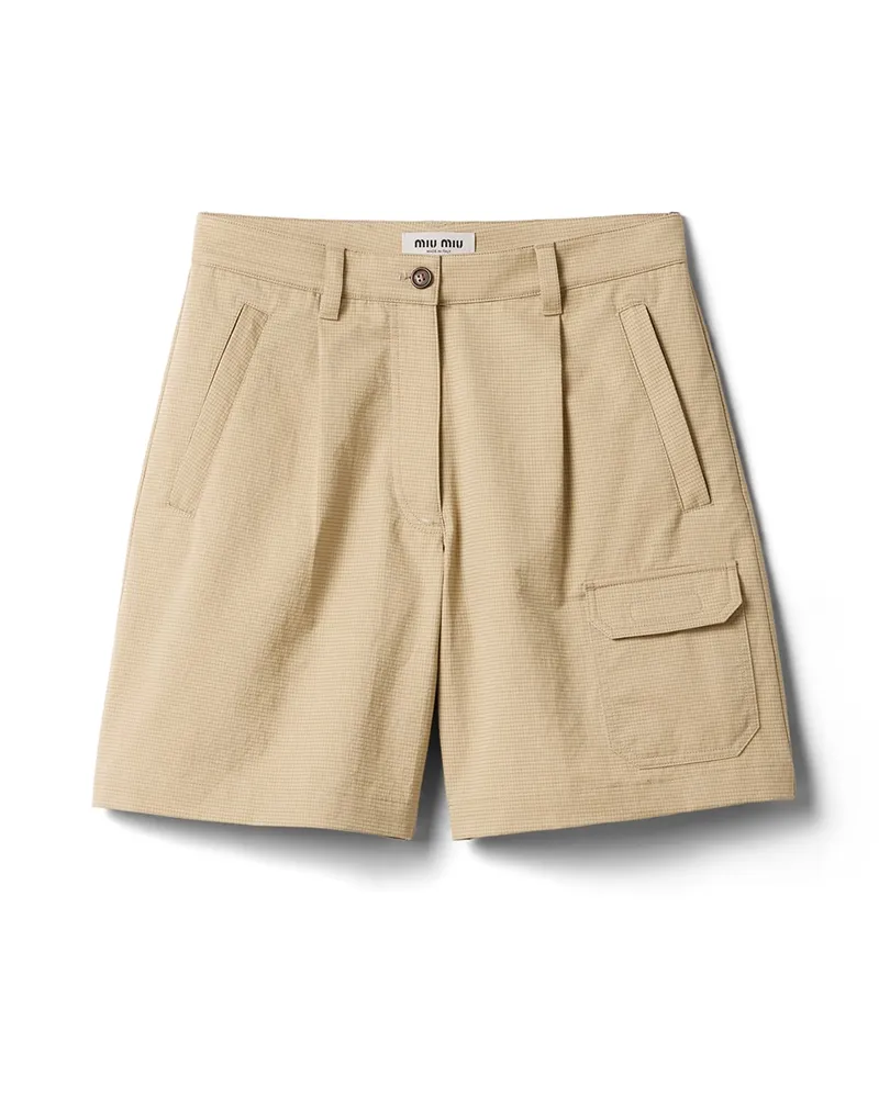 Miu Miu Bermudas Aus Ripstop-gewebe, Damen, Kordel, Größe Kordel