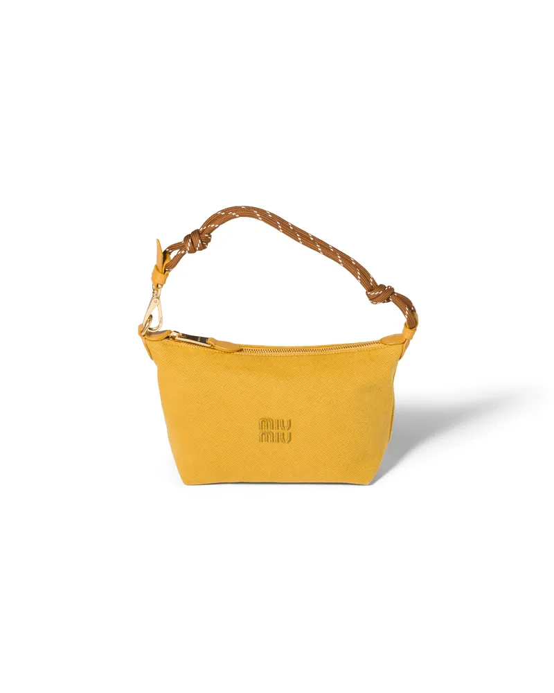 Miu Miu Pouch Aus Gabardine, Damen, Topas/brandy Topas