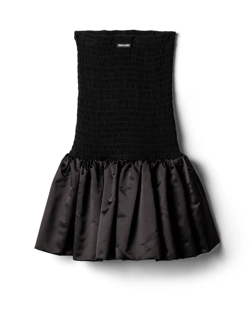 Miu Miu Minikleid Aus Georgette, Damen, Schwarz, Größe Schwarz