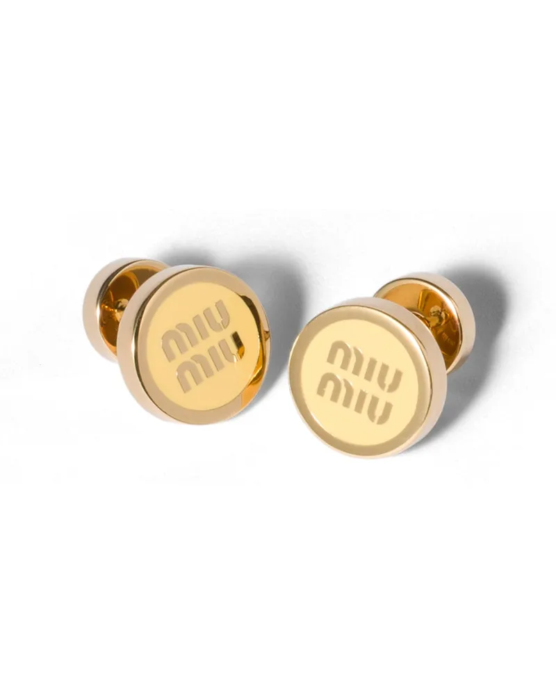 Miu Miu Ohrringe Aus Emailliertem Metall, Damen, Zitronengelb Zitronengelb