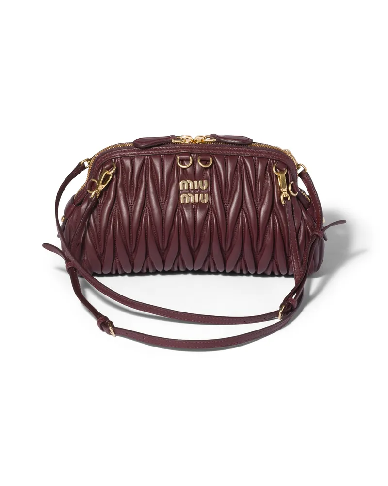 Miu Miu Caprice Clutch Aus Matelassé-nappaleder, Damen, Burgunderrot Burgunderrot