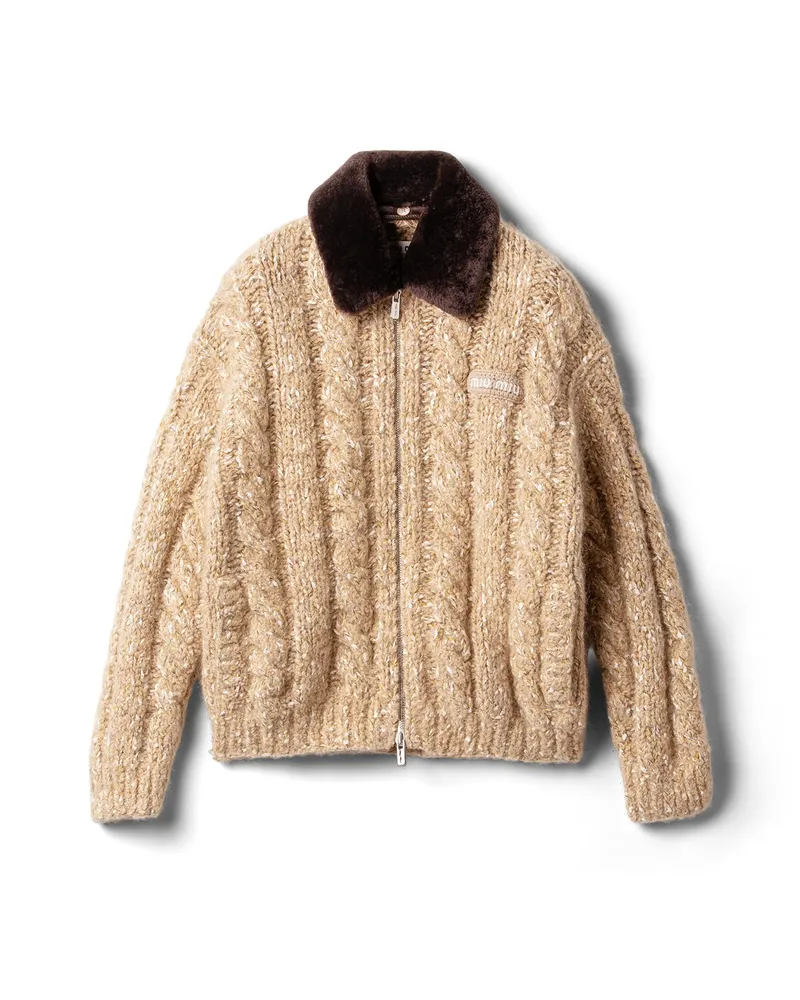 Miu Miu Strickjacke Aus Kaschmir, Damen, Albino/weiss, Größe Albino