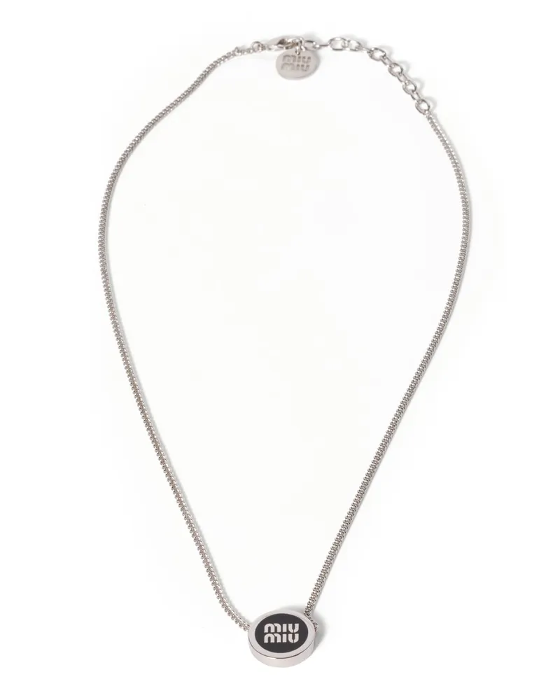 Miu Miu Halskette Aus Metall, Damen, Schwarz Schwarz