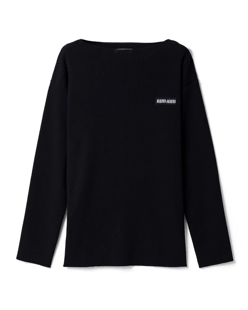 Miu Miu Pullover Aus Wolle, Damen, Blau, Größe Blau