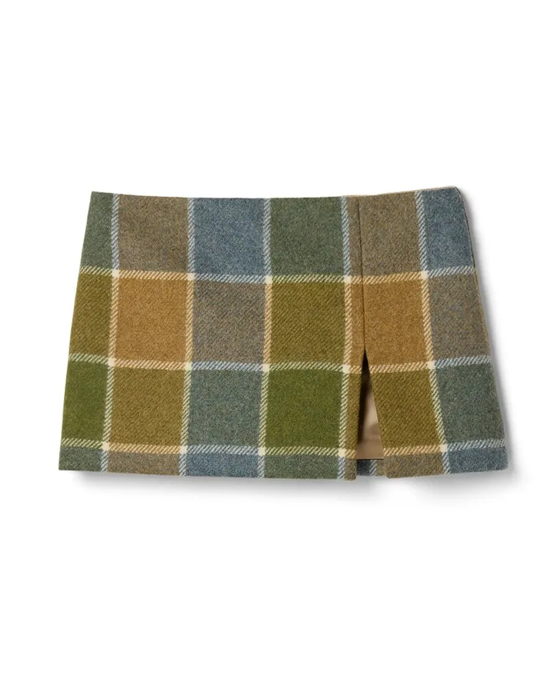 Miu Miu Karierter Minirock, Damen, Rauchgrau/zeder, Größe Rauchgrau
