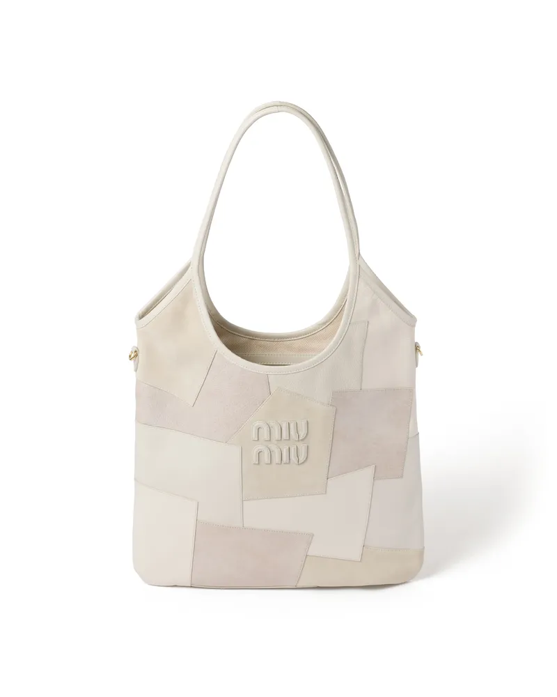 Miu Miu Ivy Patchwork-tasche Aus Leder, Damen, Kalkweiss Kalkweiss