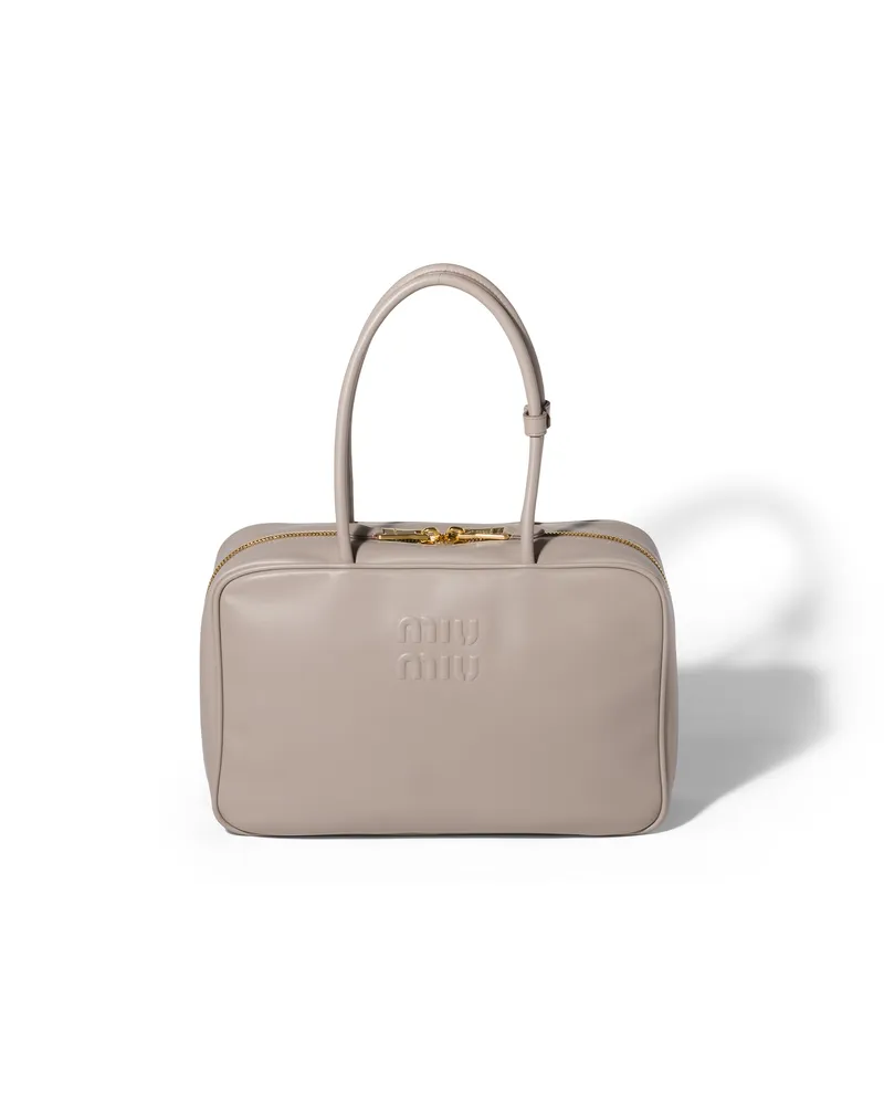 Miu Miu Beau Tasche Aus Leder, Damen, Bimsstein Bimsstein