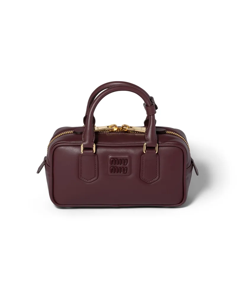 Miu Miu Arcadie Tasche Aus Leder, Damen, Burgunderrot Burgunderrot