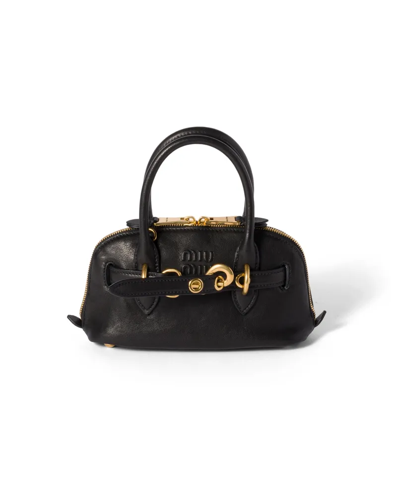 Miu Miu Aventure Mini Bag Aus Nappa-leder, Damen, Schwarz Schwarz