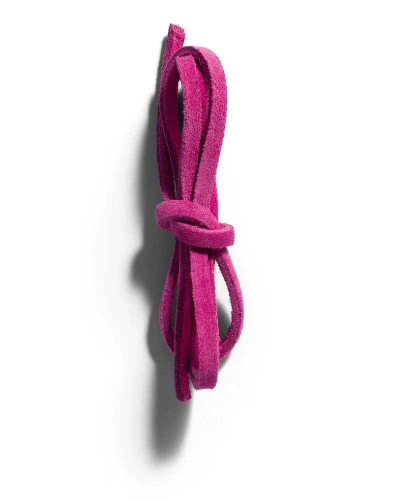Miu Miu Schnürsenkel Aus Farbigem Leder, Damen, Fuchsia, Größe Fuchsia