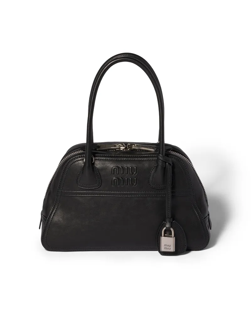 Miu Miu Vivant Tasche Aus Nappa-leder, Damen, Schwarz Schwarz