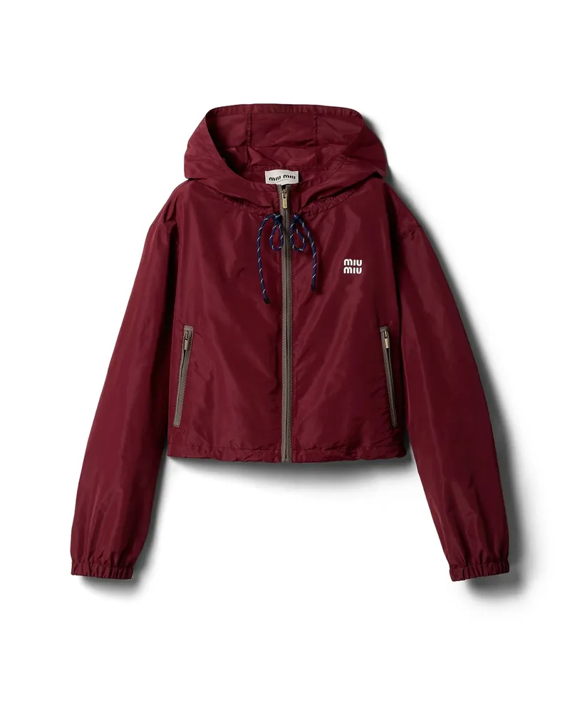 Miu Miu Blousonjacke Aus Funktionsgewebe, Damen, Amaranthrot, Größe Amaranthrot