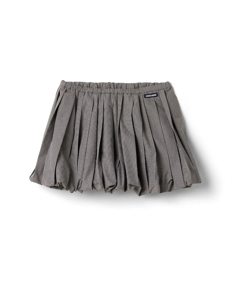 Miu Miu Faltenrock Aus Vichy-karo , Damen, Grau, Größe Grau