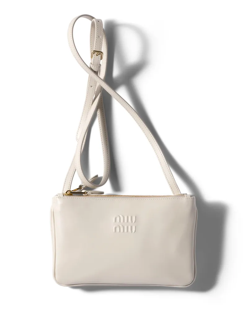 Miu Miu Pouch Aus Leder, Damen, Kalkweiss Kalkweiss