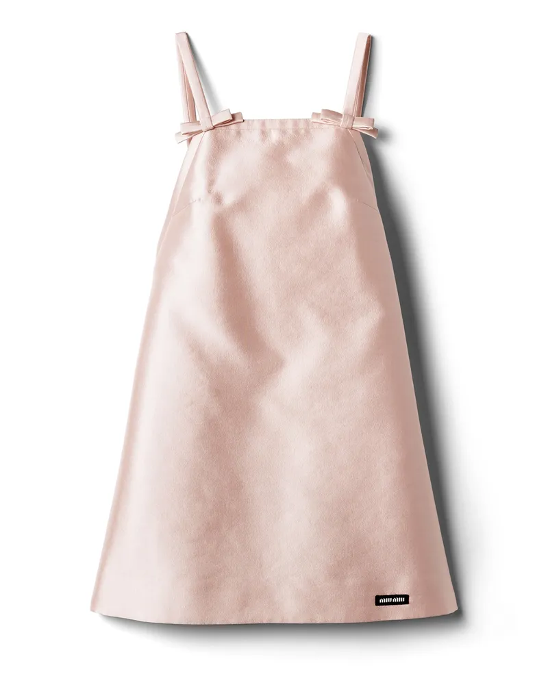 Miu Miu Minikleid Aus Seide Und Wolle, Damen, Alabasterrosa, Größe Alabasterrosa