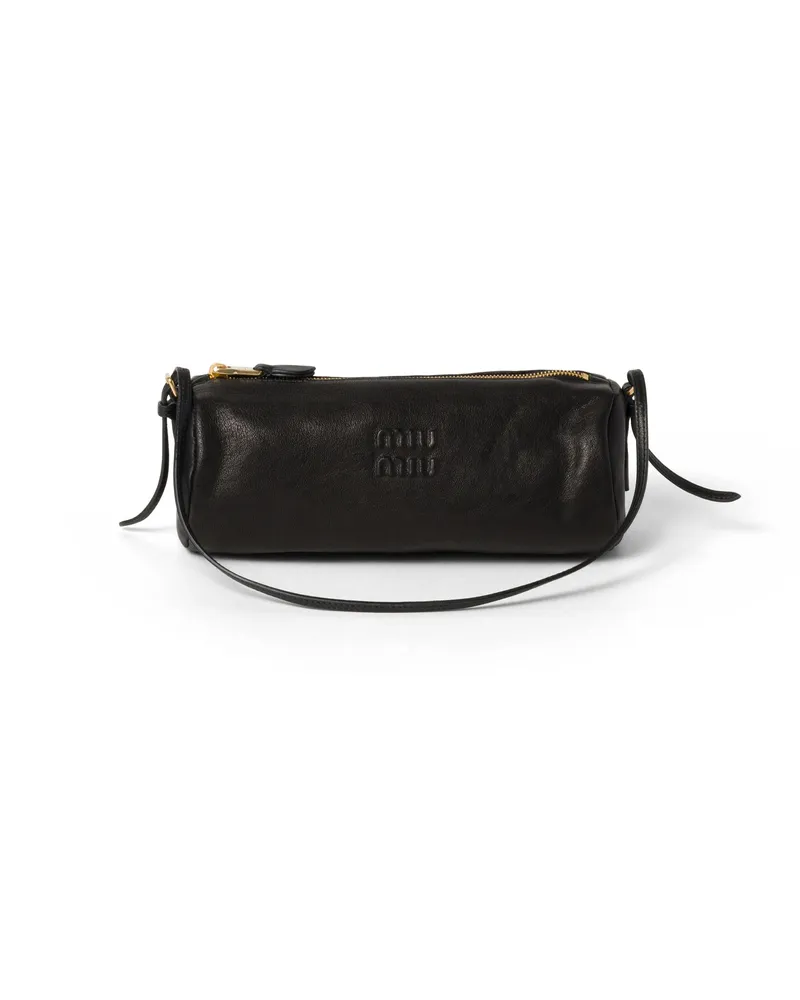 Miu Miu Pouch Aus Nappa-leder, Damen, Schwarz Schwarz