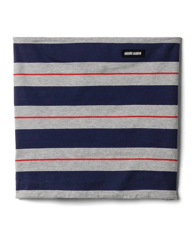 Miu Miu Top Aus Gestreiftem Jersey, Damen, Grau/marineblau, Größe Grau
