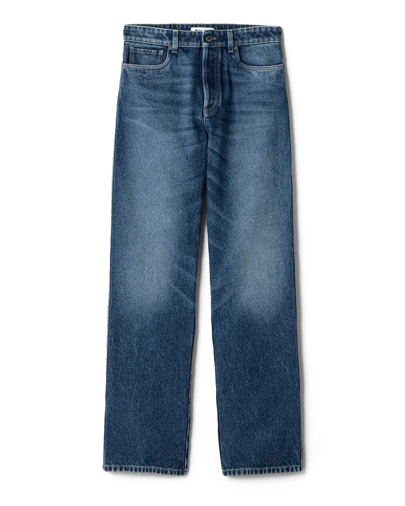 Miu Miu Five-pocket-jeans Aus Denim, Damen, Blau, Größe Blau