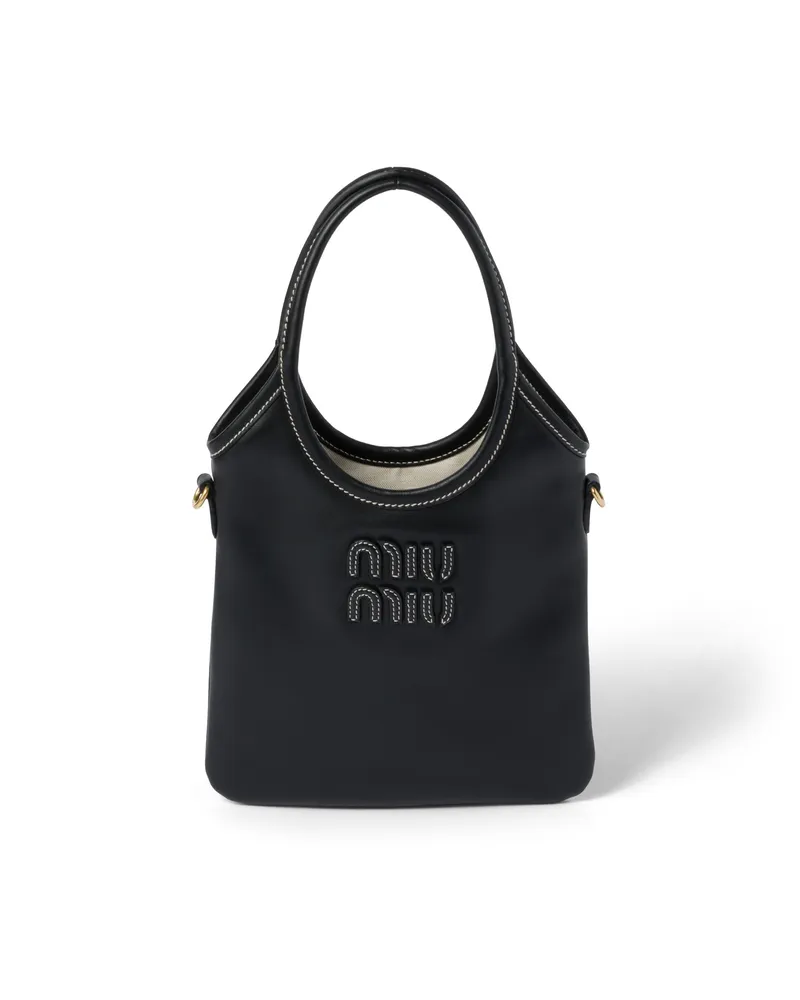 Miu Miu Ivy Handtasche Aus Leder, Damen, Schwarz Schwarz