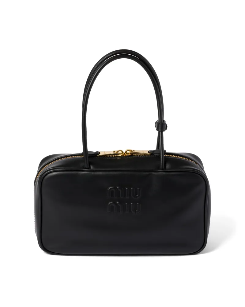 Miu Miu Beau Henkeltasche Aus Leder, Damen, Schwarz Schwarz