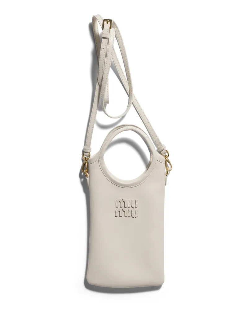 Miu Miu Smartphone-hülle Aus Leder, Damen, Weiss Weiss