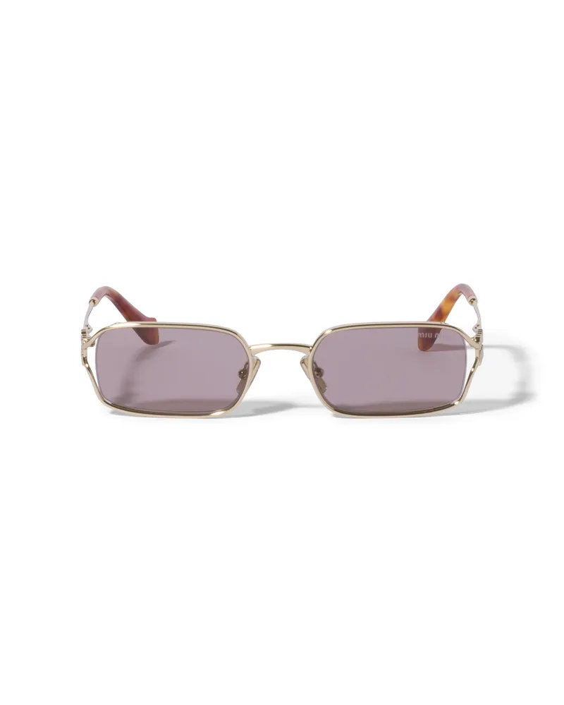 Miu Miu Miu Logo Sonnenbrille, Damen, Malvenfarbene Gläser Malvenfarbene