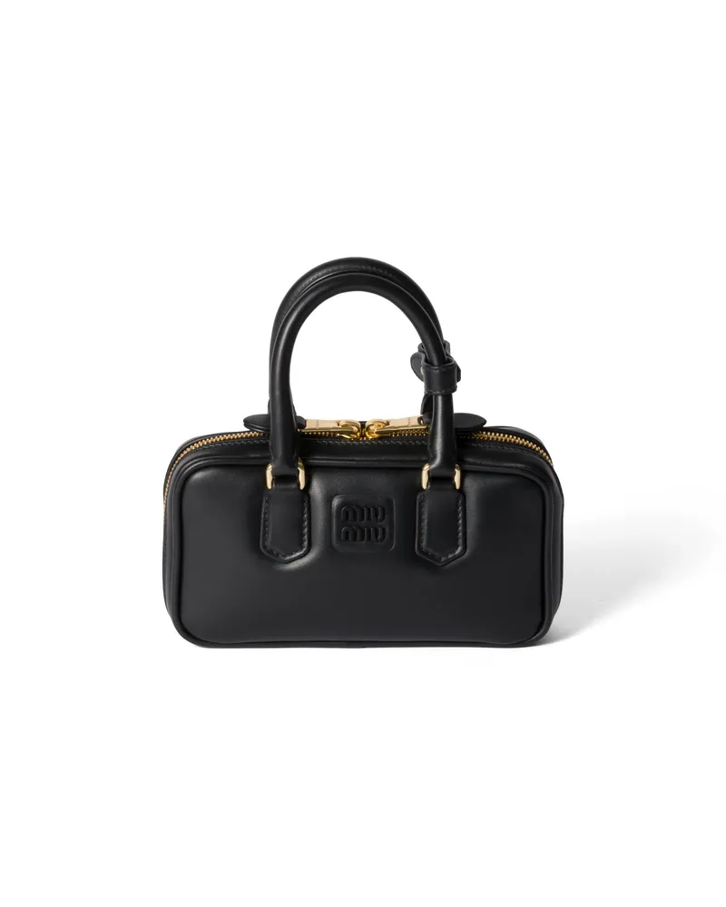Miu Miu Arcadie Mini Bag Aus Leder, Damen, Schwarz Schwarz