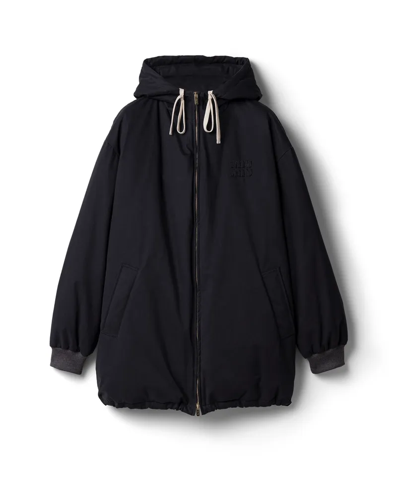 Miu Miu Daunenjacke Aus Gabardine, Damen, Blau, Größe Blau