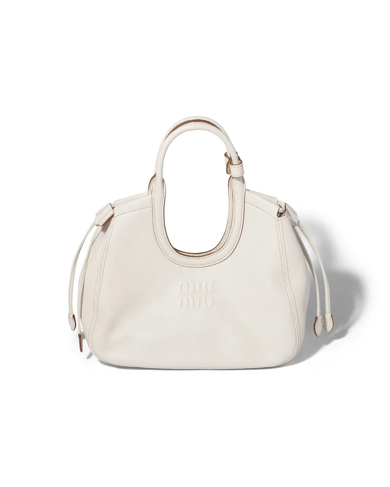 Miu Miu Ivy Tote Bag Aus Nappaleder, Damen, Kalkweiss Kalkweiss