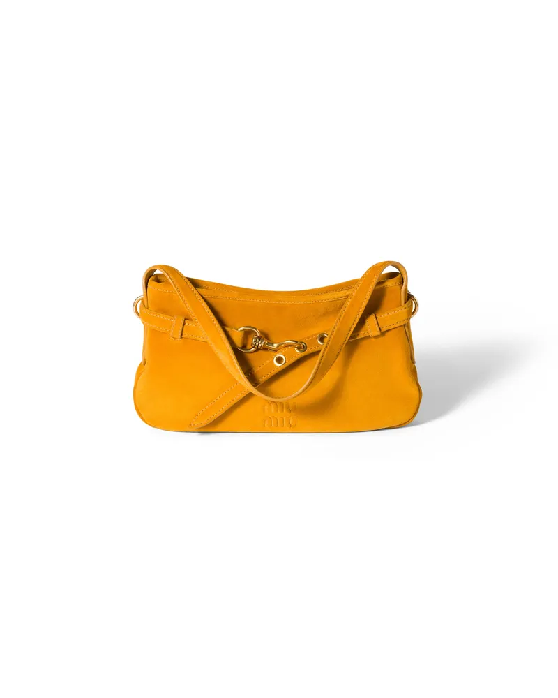 Miu Miu Aventure Tasche Aus Wildleder, Damen, Whiskey Whiskey
